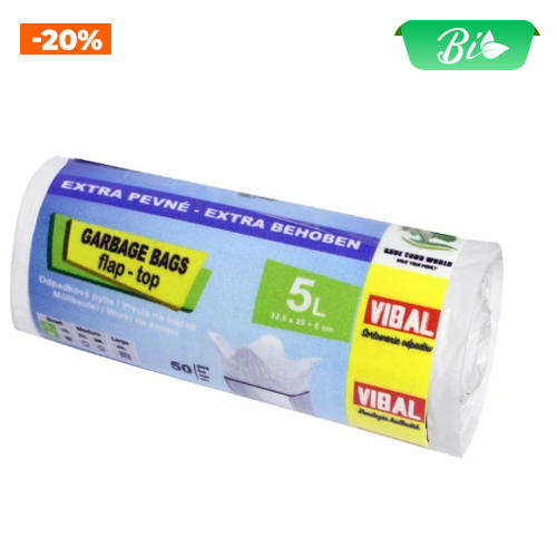 Túi rác có quai trắng 5L 33x29+6cm 108g
